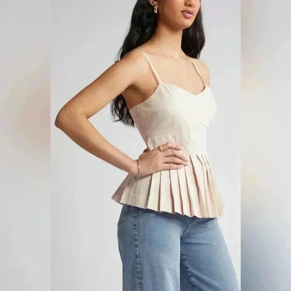 RUE SOPHIE nwt $138 Blush Pleated top - Picture 3 of 7